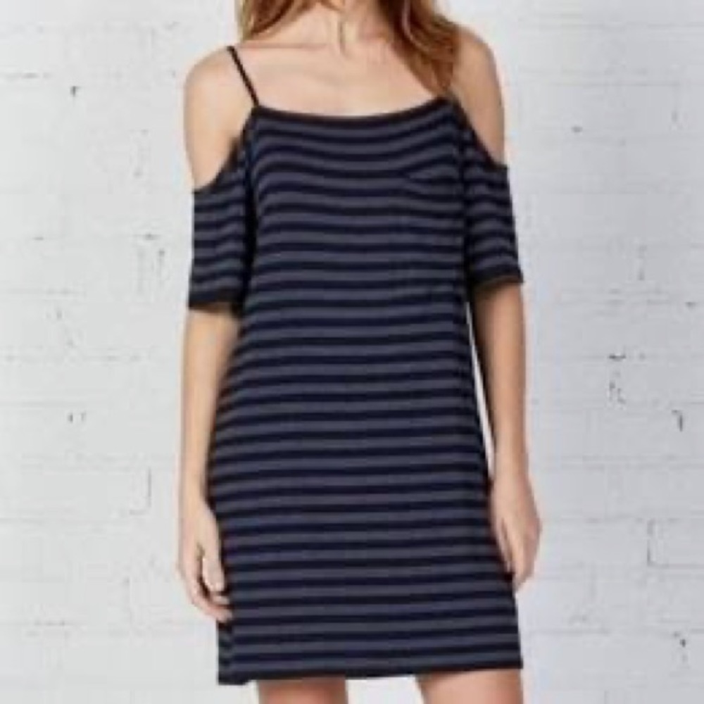 ANTHROPOLOGIE STRIPED COLD SHOULDER TSHIRT DRESS